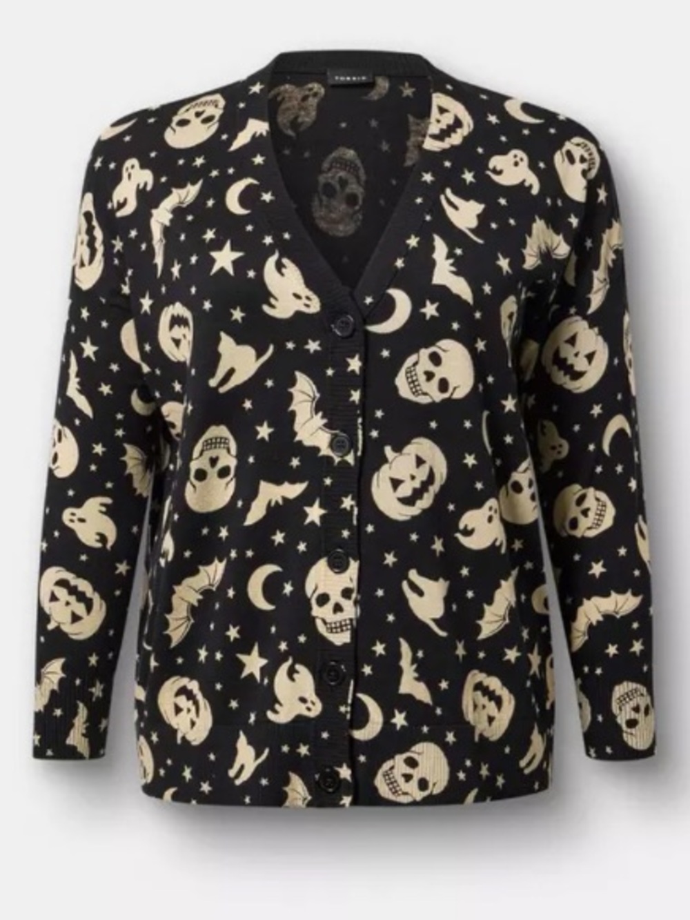 torrid Halloween Boyfriend Cardigan Sweater 1X 14 16 NEW 100% cotton
